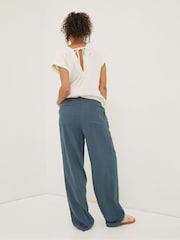 FatFace Blue Portloe Cropped Trousers - Image 2 of 4