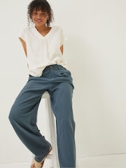 FatFace Blue Portloe Cropped Trousers - Image 3 of 4