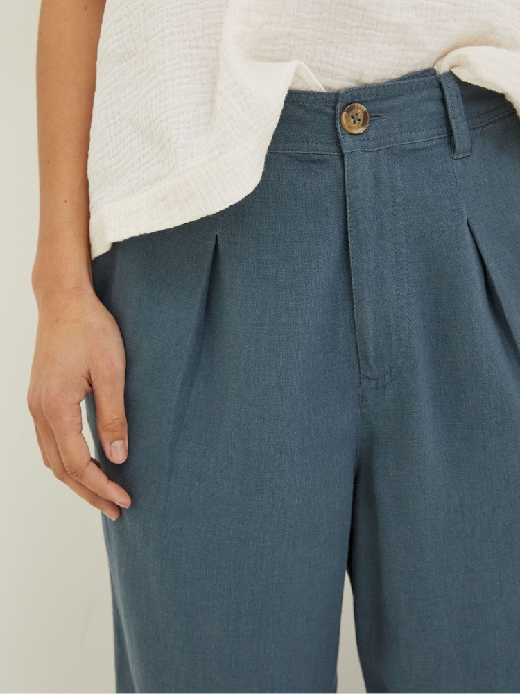 FatFace Blue Portloe Cropped Trousers - Image 4 of 4
