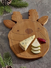 Wood Christmas Woodland Animals Cheeseboard with Knives - Image 2 of 5