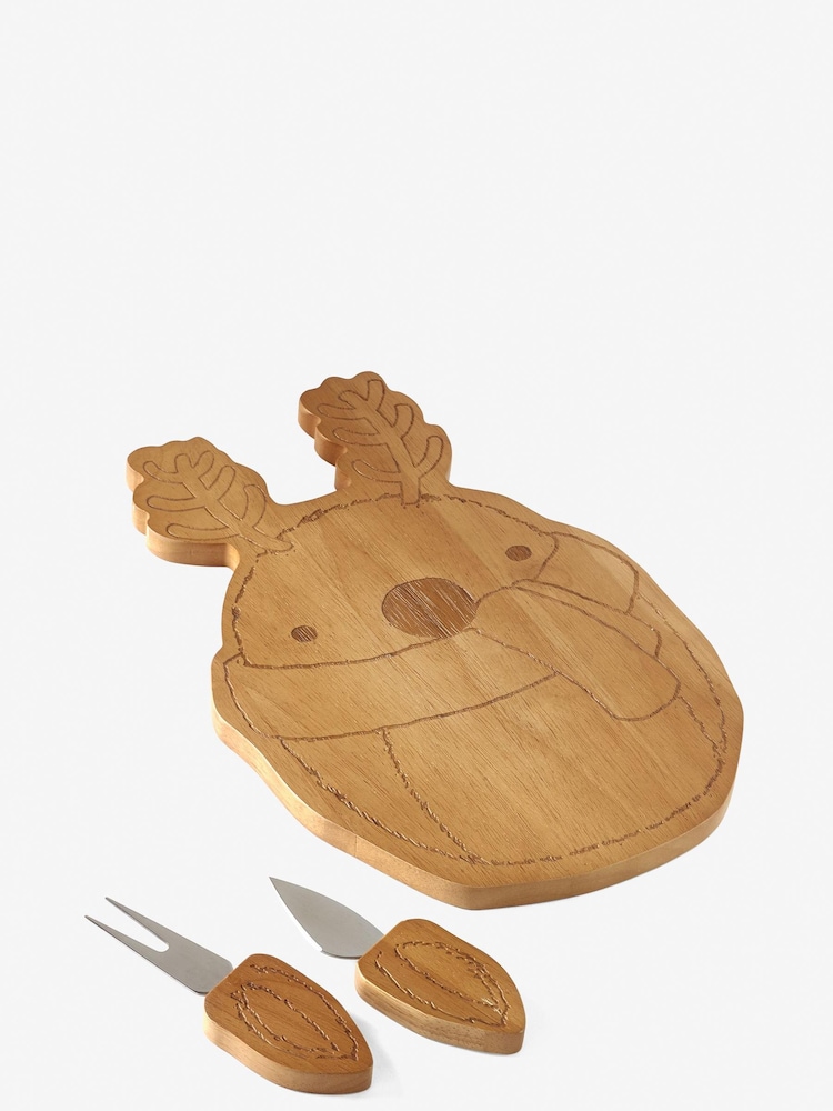 Wood Christmas Woodland Animals Cheeseboard with Knives - Image 5 of 5