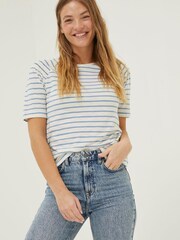 FatFace Blue Skylar Stripe Top - Image 1 of 4