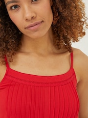FatFace Red Sian Cami Vest - Image 3 of 4