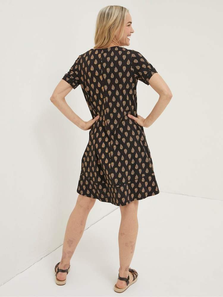 FatFace Black Woodblock Simone Jersey Dress - Image 2 of 4