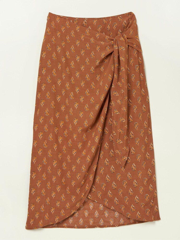 FatFace Brown Serren Woodblock Midi Skirt - Image 5 of 5 FatFace Brown Serren Woodblock Midi Skirt - Image 5 of 5