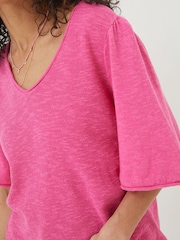 FatFace Pink V-Neck Angela Knitted Top - Image 7 of 8