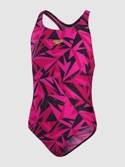 Speedo Black HyperBoom All-Over Medalist Swimsuit - Image 4 of 6