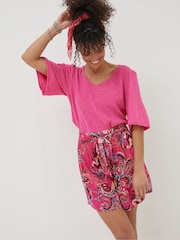 FatFace Pink Faye Festival Floral Shorts - Image 1 of 5