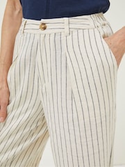 FatFace Cream Pendeen Stripe Wide Leg Trousers - Image 4 of 5