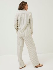 FatFace Natural Olivia Stripe Linen Shirt - Image 2 of 5