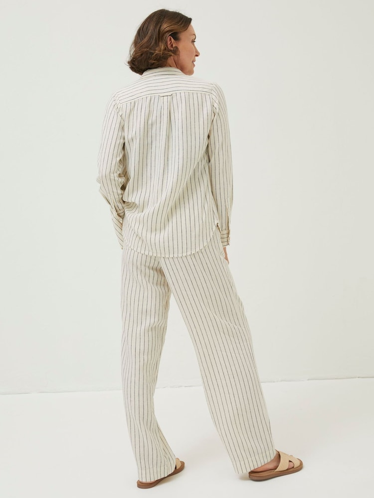FatFace Natural Olivia Stripe Linen Shirt - Image 2 of 5