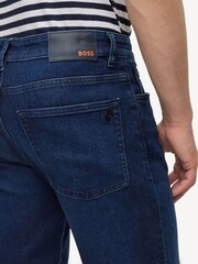 BOSS Navy Blue Maine Straight Fit Stretch Denim Jeans - Image 4 of 5