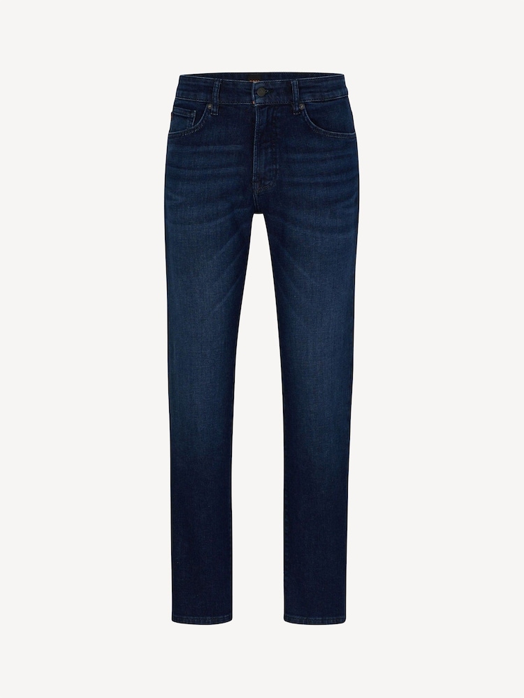 BOSS Navy Blue Maine Straight Fit Stretch Denim Jeans - Image 5 of 5