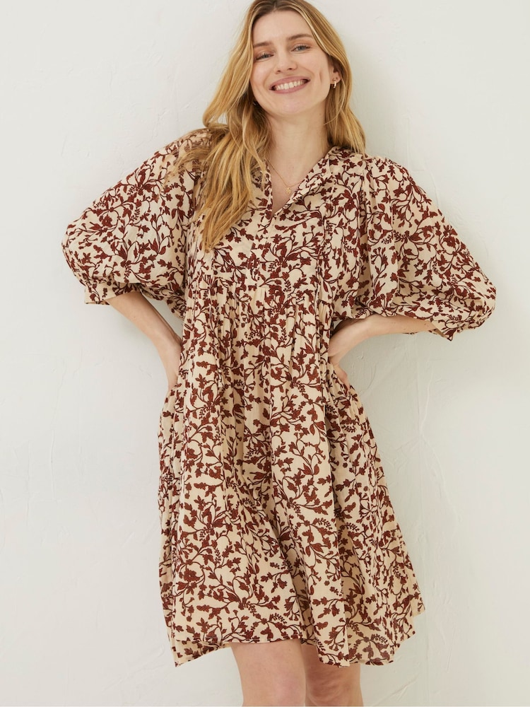 FatFace Brown Floral Scarlett Dress - Image 1 of 6
