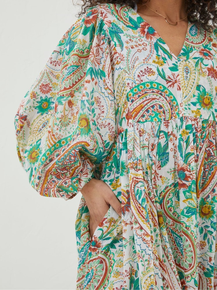 FatFace Natural Jocelyn Paisley Maxi Dress - Image 4 of 5
