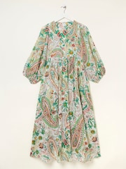 FatFace Natural Jocelyn Paisley Maxi Dress - Image 5 of 5