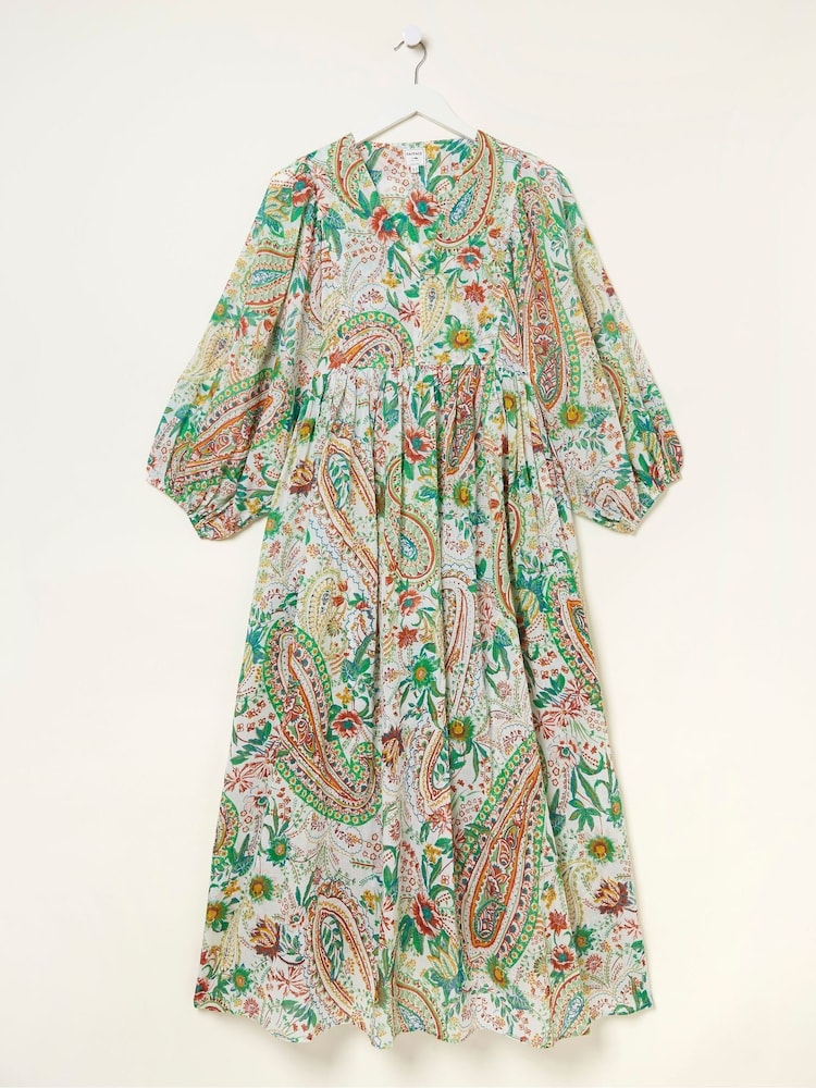 FatFace Natural Jocelyn Paisley Maxi Dress - Image 5 of 5