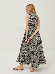 FatFace Black Paint Stroke Avery Midi Dress - Image 2 of 6