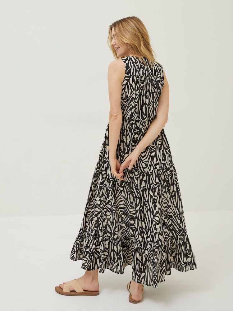 FatFace Black Paint Stroke Avery Midi Dress - Image 2 of 6