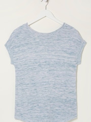 FatFace Blue Faye Button Back Knit Top - Image 5 of 5