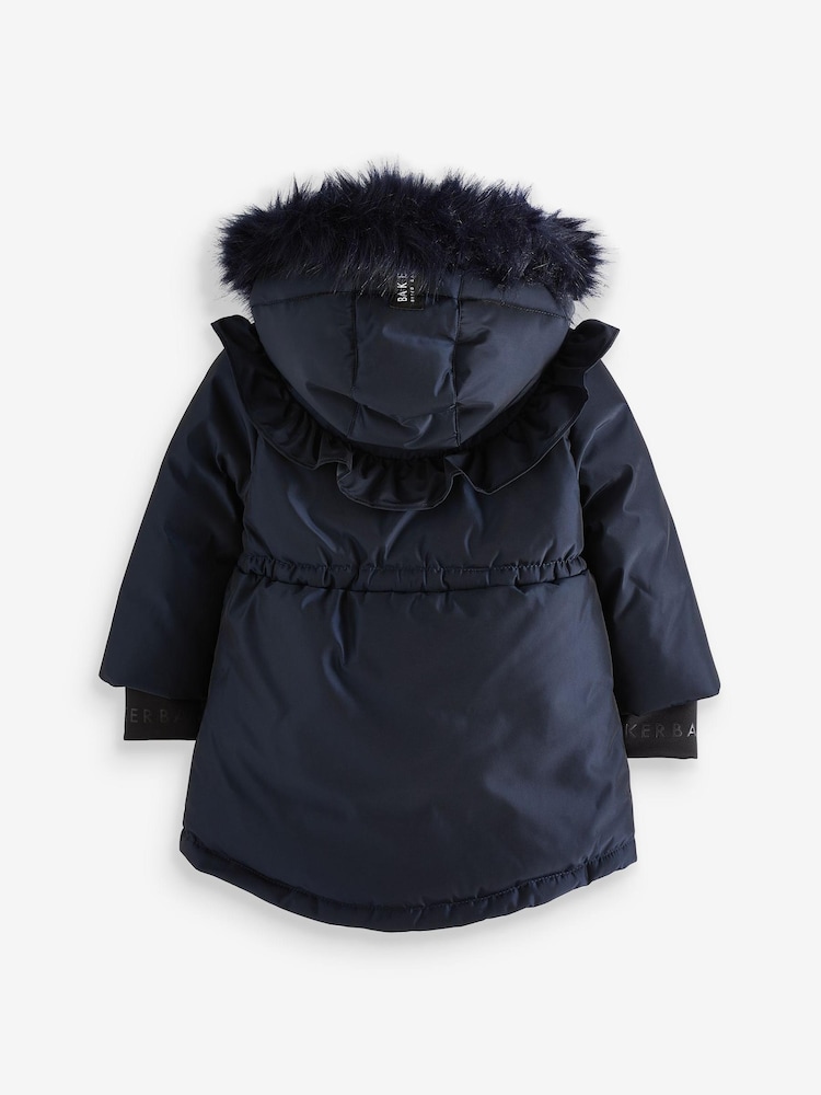 Baker by Ted Baker Shower Resistant Frill Parka - Image 10 of 10