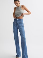Reiss Light Blue Isabel Regular Wide Leg Jeans - Image 1 of 9