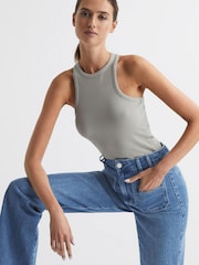 Reiss Light Blue Isabel Regular Wide Leg Jeans - Image 3 of 9