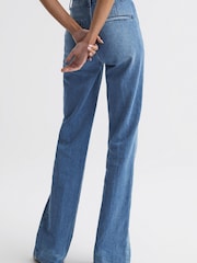 Reiss Light Blue Isabel Regular Wide Leg Jeans - Image 5 of 9