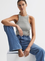 Reiss Light Blue Isabel Regular Wide Leg Jeans - Image 6 of 9