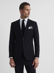 Reiss Black Hope Modern Fit Travel Blazer - Image 1 of 6