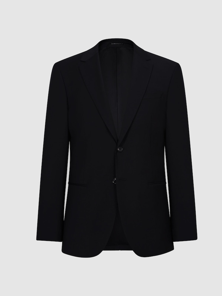 Reiss Black Hope Modern Fit Travel Blazer - Image 2 of 6