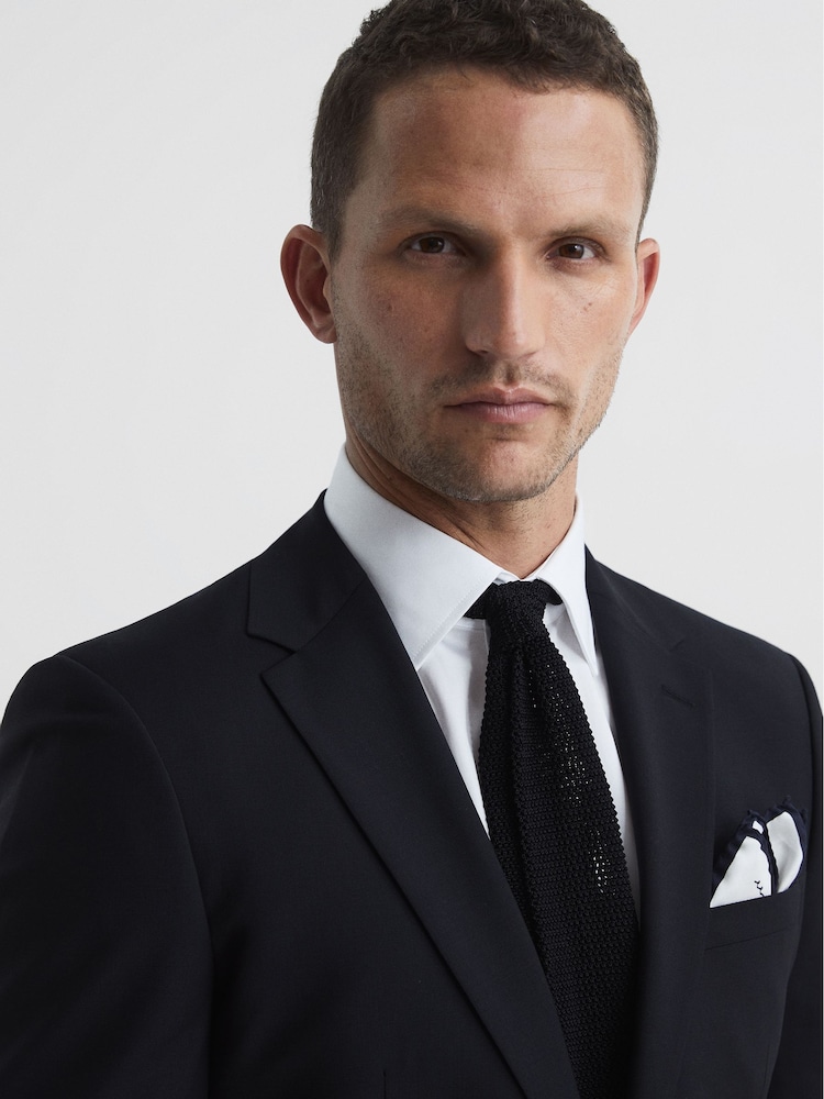 Reiss Black Hope Modern Fit Travel Blazer - Image 6 of 6