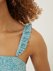 FatFace Blue Bandana Frill Swimsuit - Image 3 of 4