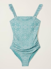 FatFace Blue Bandana Frill Swimsuit - Image 4 of 4