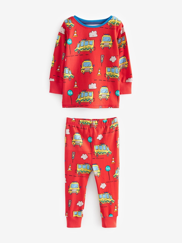 Rot/Blau/Rettungswagen - Kuschelpyjamas im 3er-Pack (9 M.–10 J.) - Bild 2 von 9
