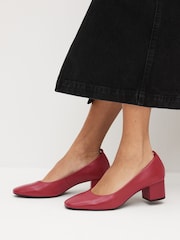 Red Regular/Wide Fit Forever Comfort® Leather Low Block Heel Shoes - Image 1 of 7