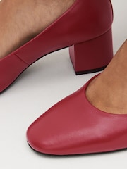 Red Regular/Wide Fit Forever Comfort® Leather Low Block Heel Shoes - Image 2 of 7