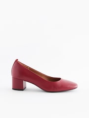 Red Regular/Wide Fit Forever Comfort® Leather Low Block Heel Shoes - Image 4 of 7