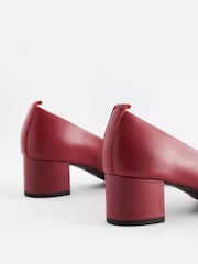 Red Regular/Wide Fit Forever Comfort® Leather Low Block Heel Shoes - Image 5 of 7