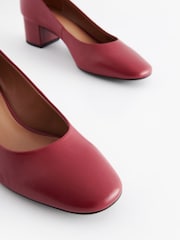 Red Regular/Wide Fit Forever Comfort® Leather Low Block Heel Shoes - Image 6 of 7