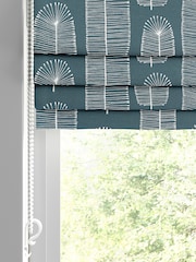 MissPrint Blue 100% Cotton Bloom Made to Measure Roman Blind - Image 2 of 6
