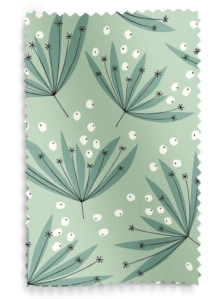 MissPrint Green 100% Cotton Wildflower Made to Measure Roman Blind - Image 6 of 6