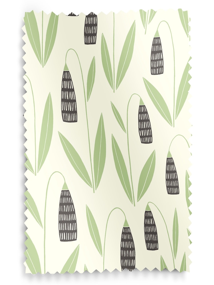 MissPrint Cream 100% Cotton Snow Drops Made to Measure Roman Blind - Image 6 of 6