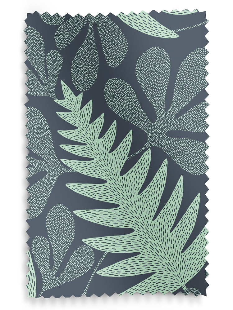 MissPrint Blue 100% Cotton Deep Sea Made to Measure Roman Blind - Image 6 of 6