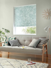 MissPrint Blue 100% Cotton Nazca Made to Measure Roman Blind - Image 5 of 6
