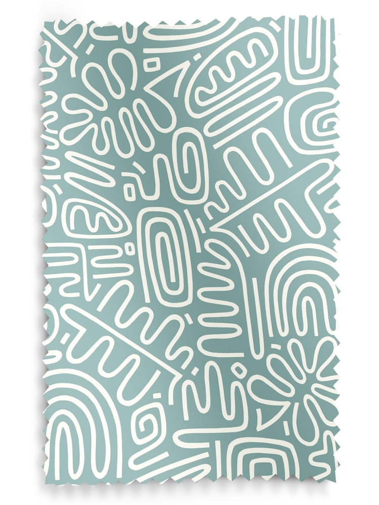 MissPrint Blue 100% Cotton Nazca Made to Measure Roman Blind - Image 6 of 6