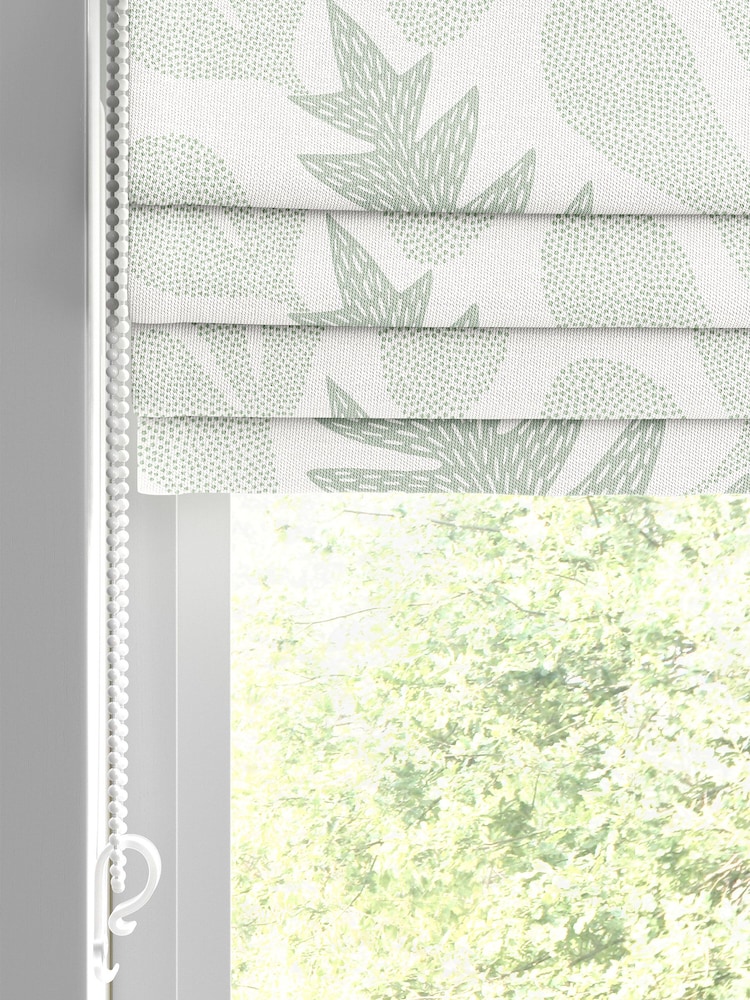 MissPrint Cream 100% Cotton Deep Sea Made to Measure Roman Blind - Image 2 of 6