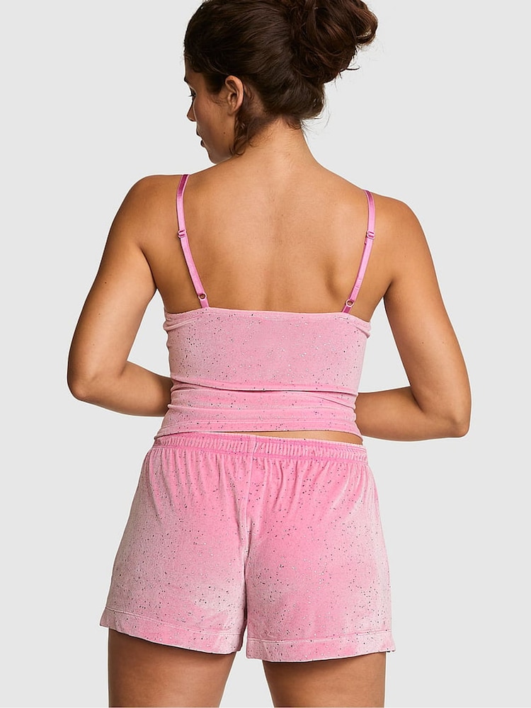 Victoria's Secret Pink Moonstone Pink Short Velvet Confetti Pyjama Bottoms - Image 3 of 3