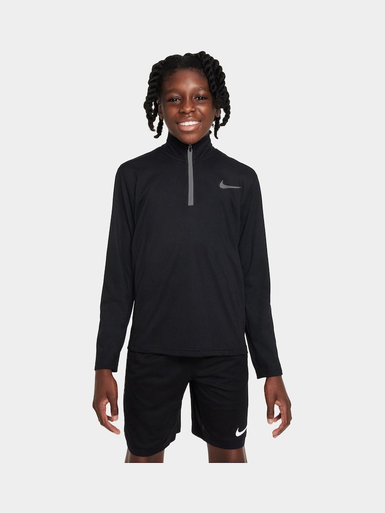 Nike Black Dri-Fit Half Zip Long Sleeve Training Top - Image 1 of 1 Nike Black Dri-Fit Half Zip Long Sleeve Training Top - Image 1 of 1