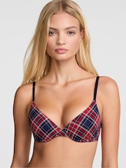Victoria's Secret Pink Navy Blue Tartan Push Up Bra - Image 2 of 3